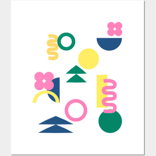 Simple Abstract Whimsy Shapes in Bright Colors Posters and Art